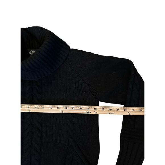VTG Icelandic Design Black Silk Angora Cable Knit Turtleneck Sweater – Size M - Picture 2 of 6